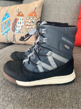 Merrell Kids Gray and Black Waterproof Snow Boots